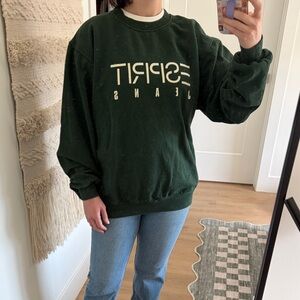 Vintage Dark Green Esprit Cotton Sweatshirt Size Medium